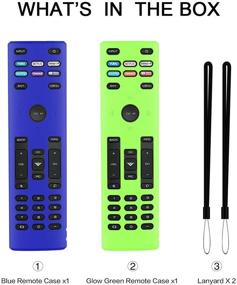 img 2 attached to [2-Pack] Vizio XRT136 Smart TV Remote Silicone Cover - Shockproof & Anti-Slip - Compatible with Vizio XRT136 Remote - Washable - with Lanyard (Blue+Glow Green)