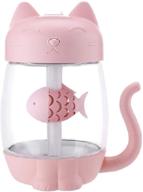 🐱 vency usb cat cool mist humidifier - 3 in 1 350ml polyme water mist mode & auto shut-off - 6 color led lights changing - perfect for home, car, office - air humidifier and small fan (pink) logo