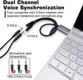 img 1 attached to 🎧 HOSONGIN USB Audio Headphone Adapter with 3.5mm Jack - External Sound Card, Microphone Jack – 12 inch