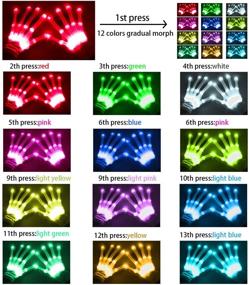 img 3 attached to 12 Color Changeable LED Gloves for Adults, Teens, and Kids - VicSport Fun Toys for Light-up Shows, Dance Parties, Carnivals and More!
