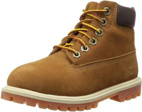 img 4 attached to 👞 Стильные и прочные: Timberland Premium Водонепроницаемые черные нубуковые ботинки для мальчиков с идеальной защитой