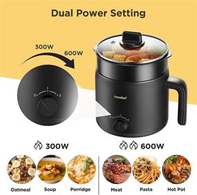 img 3 attached to 🍲 COMFEE' Electric Kettle and Cooker: Versatile 1.2L Non-Stick Mini Cooker with Power Adjustment, Perfect for Water, Eggs, Ramen, Soup, Porridge, Pasta, Oatmeal - Includes Steam Rack Accessory