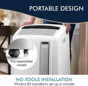 img 2 attached to De'Longhi PACAN120EW 3-in-1 Portable Air Conditioner with Dehumidifier & Fan: Arctic Cool Quiet Mode, Remote Control & Wheels - Ideal for Large Rooms, 450 sq. ft, White