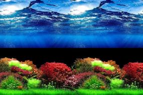 img 4 attached to 🐟 HITOP 31.5'' x 15.7'' Double Sided Aquarium Background Picture - 3 Unique Sets, Offering 6 Options, Perfect for Fish Tank