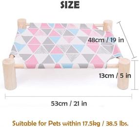 img 1 attached to Portable Elevated Pet Cot Bed for Cats and Dogs: Breathable, Detachable, and Durable Canvas Hammock Lounge Bed with Pine Wood Stand - Perfect for Indoor or Outdoor Use, 21x19 in.