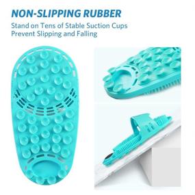 img 2 attached to 🚿 Meidong Silicone Shower Foot Scrubber | Personal Foot Massage and Cleaning Tool | Non-Slip Foot Scrubber for Men and Women | Green | 1 Piece