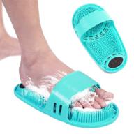 🚿 meidong silicone shower foot scrubber | personal foot massage and cleaning tool | non-slip foot scrubber for men and women | green | 1 piece logo