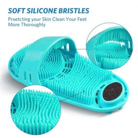 img 1 attached to 🚿 Meidong Silicone Shower Foot Scrubber | Personal Foot Massage and Cleaning Tool | Non-Slip Foot Scrubber for Men and Women | Green | 1 Piece