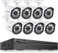 📷 upgraded eversecu 3mp poe home security camera system - 8 channel h.265+ nvr recorder including (8) 3.0mp outdoor/indoor surveillance cctv bullet ip cameras - enhanced 100ft night vision capability - hard drive not included logo