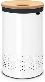 img 4 attached to Spacious Brabantia Large Laundry Bin: Cork Lid, 16 Gallon (60L), White