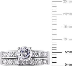 img 2 attached to Sparkling Abbie+Cleo Round Cubic Zirconia Bridal 💍 Ring Set: Rhodium Flash Plated Sterling Silver Glamour