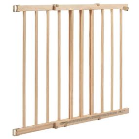 img 4 attached to 🚧 Evenflo Top of Stairs Extra Tall Gate in Tan Wood: Secure & Stylish Solution