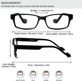img 3 attached to Henotin Reading Blocking Rectangle Eyeglasses Vision Care