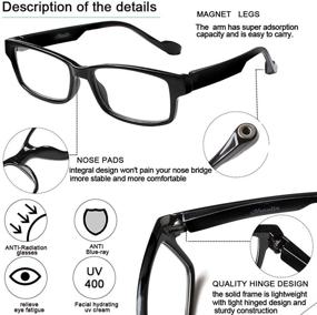 img 2 attached to Henotin Reading Blocking Rectangle Eyeglasses Vision Care