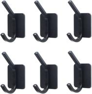 vaehold adhesive hooks: waterproof aluminum heavy duty wall hooks for coats, hats, towels, and more – 6 pack, black logo