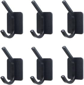 img 4 attached to VAEHOLD Adhesive Hooks: Waterproof Aluminum Heavy Duty Wall Hooks for Coats, Hats, Towels, and More – 6 Pack, Black