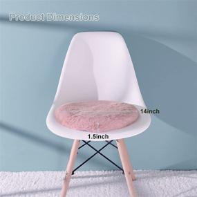 img 3 attached to 🎀 Shinnwa Розовая круглая меховая подушка для стула: Маленькая, милая и удобная сиденье для детского стула и декора спальни для девочек-подростков - 14 дюймов