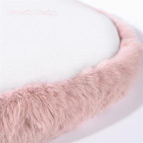img 2 attached to 🎀 Shinnwa Розовая круглая меховая подушка для стула: Маленькая, милая и удобная сиденье для детского стула и декора спальни для девочек-подростков - 14 дюймов