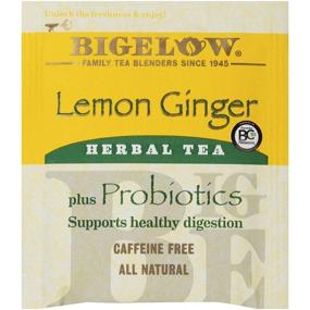 img 1 attached to Большой чай Bigelow Lemon Ginger с пробиотиками в пакетах - упаковка из 6 коробок по 18 пакетов (всего 108 пакетов чая) - без кофеина.