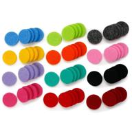 👃 royaroma 22mm replacement refill pads (60pcs) - enhance your aromatherapy experience with 30mm stainless steel essential oil diffuser necklace pendant locket car diffuser - 12 vibrant colors, 6/7 inch diameter logo