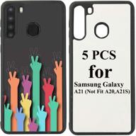 5pcs sublimation blanks phone case for samsung galaxy a21 (not a20, a21s) - diy customizable 2d soft rubber tpu with glitter finish logo