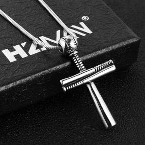 img 2 attached to Stainless Steel Baseball Athletes Necklace for Boys - HZMAN Jewelry