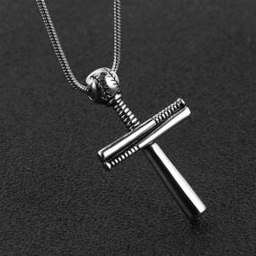 img 3 attached to Stainless Steel Baseball Athletes Necklace for Boys - HZMAN Jewelry