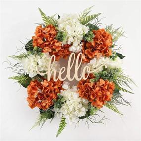 img 2 attached to 18-inch Handmade Hydrangea Wreath for Front Door - Perfect for Fall and Spring Decor, Farmhouse Style - Outdoor Fall Wreath