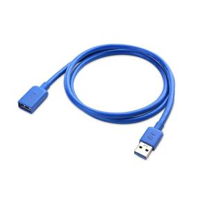 img 1 attached to 🔌 Кабель Cable Matters длиной 3 фута USB 3.0 с удлинителем в синем цвете - идеально подходит для веб-камеры, VR-гарнитуры, принтера, жесткого диска и многого другого.