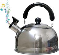 stainless steel stove top tea kettle, 3.2-quart, whistling tea pot, nc tea kettle - 3x18 inches logo