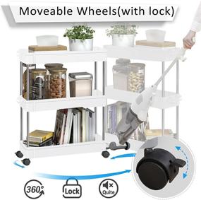 img 1 attached to 🛒 NOTHEIA Slim Storage Cart 3-Tier: Maximizing Bathroom and Laundry Organization with Slide Out Design, Portable Utility Cart on Wheels - Thin Space Solutions in White
