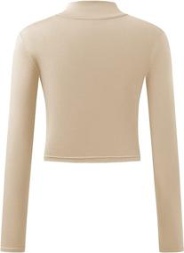 img 3 attached to KLOTHO Lightweight Mock Turtleneck Crop Tops for Women or Teen Girls - Long Sleeve Casual Base Layer with Enhanced SEO