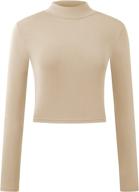 klotho lightweight mock turtleneck crop tops for women or teen girls - long sleeve casual base layer with enhanced seo logo