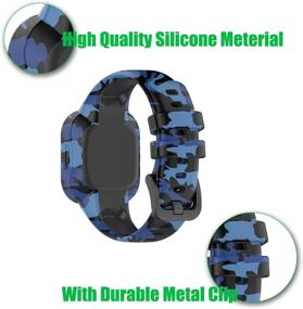 img 2 attached to YoYaFe Strap for Garmin Vivofit Jr 3 Bands, Soft Silicone Replacement Bands for Garmin 🌈 Vivofit JR. 3/Garmin Fit JR 3 Bands - Camouflage Grey, Green, Mosaic (3-Pack) - Kids' Favorite!