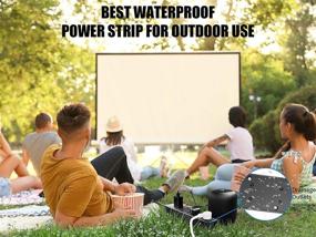 img 2 attached to Outdoor Surge Protector Protector: Waterproof Extension Cord with 6 Outlets for Bathroom, TV - Weatherproof Powerstrip with Flat Plug for Outside Electrical Use