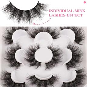 img 1 attached to 🔥 Набор норковых ресниц JIMIRE Flare Mink Lashes Fluffy Wispy False: Достигните объема 10D с многомерным эффектом с 5 парами искусственных ресниц.