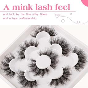 img 3 attached to 🔥 JIMIRE Flare Mink Lashes Fluffy Wispy False Lashes Pack: Achieve Fluttery 10D Multi-dimensional Volume with 5 Pairs of False Eyelashes