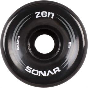 img 2 attached to 🛼 Enhance Your Skating Experience with Sonar Wheels - Zen - Quad Roller Skate Wheels - 4 Pack of 32mm x 62mm 85A Wheels