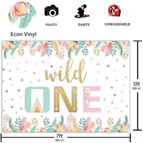 img 3 attached to 🎉 Captivating Funnytree 7x5FT Boho Wild One Party Backdrop for a Memorable Tribal Teepee Tent Celebration: Indian Arrows, Feather Dreamcatchers, and Flowers Creating a Vibrant Photography Setting Suitable for a Baby Shower or 1st Birthday Banner, Supplies, Selfie Photobooth Prop