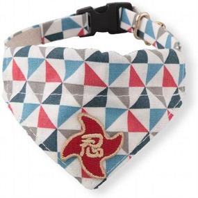 img 3 attached to 🐱 Necoichi Ninja Cat Bandana Collar (Blue): The Perfect Blend of Style and Functionality