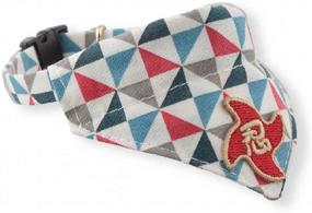 img 1 attached to 🐱 Necoichi Ninja Cat Bandana Collar (Blue): The Perfect Blend of Style and Functionality