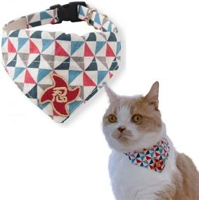 img 4 attached to 🐱 Necoichi Ninja Cat Bandana Collar (Blue): The Perfect Blend of Style and Functionality