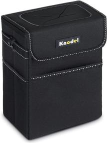 img 4 attached to 🚗 Knodel Car Garbage Bag: Waterproof, Leak-Proof, Large Auto Trash Can with Lid - Black