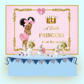 img 2 attached to 🎀 Captivating Mehofoto Royal Baby Shower Backdrop: Little Princess Pink Bow Photography Background - 7x5ft Vinyl Banner for Unforgettable Royal Pink Girl's Baby Shower Party