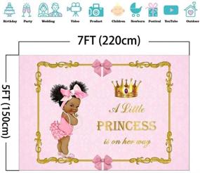 img 1 attached to 🎀 Captivating Mehofoto Royal Baby Shower Backdrop: Little Princess Pink Bow Photography Background - 7x5ft Vinyl Banner for Unforgettable Royal Pink Girl's Baby Shower Party