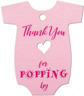 summer-ray 50pcs pink baby onesie baby shower favor thank you tags: delightful tokens of gratitude for your visit! logo