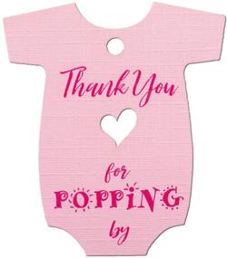 img 4 attached to Summer-Ray 50pcs Pink Baby Onesie Baby Shower Favor Thank You Tags: Delightful Tokens of Gratitude for Your Visit!