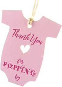 img 3 attached to Summer-Ray 50pcs Pink Baby Onesie Baby Shower Favor Thank You Tags: Delightful Tokens of Gratitude for Your Visit!
