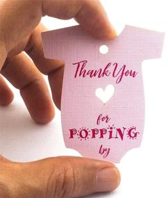img 2 attached to Summer-Ray 50pcs Pink Baby Onesie Baby Shower Favor Thank You Tags: Delightful Tokens of Gratitude for Your Visit!
