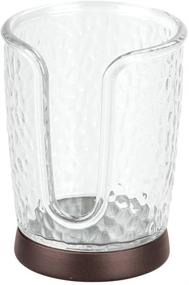 img 2 attached to 🥤 iDesign Rain Disposable Cup Dispenser Holder for Bathroom Vanity and Countertops, Clear and Bronze, 3.10" x 3.10" x 4